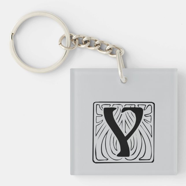 Porte-clés Monogramme Y noir (Devant)