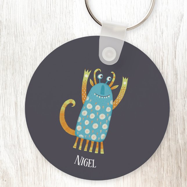 Porte-clés Monster Nigel Nom personnalisé (Fun monster personalized name aluminium keyring keychain)