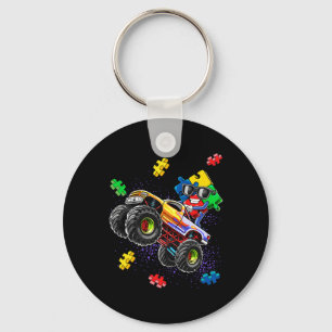 Porte-clés Monster Truck Sensibilisation sur l'autisme Puzzle