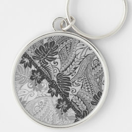 Porte-clés Monstera Tapa traditionnelle hawaïenne