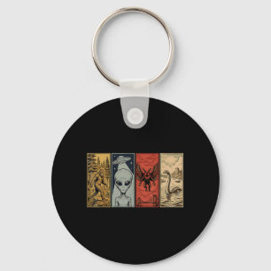 Porte-clés Monstre rétro loch ness mothman bigfoot alien
