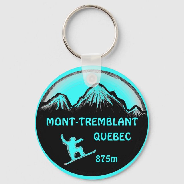 Porte-clés Mont Tremblant Québec porte - clé turquoise de sno (Recto)