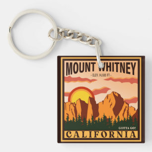 Porte-clés Mont Whitney Californie Sierra Nevada Vintage