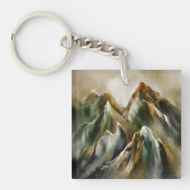 Porte-clés Montagnes peintes (Devant)