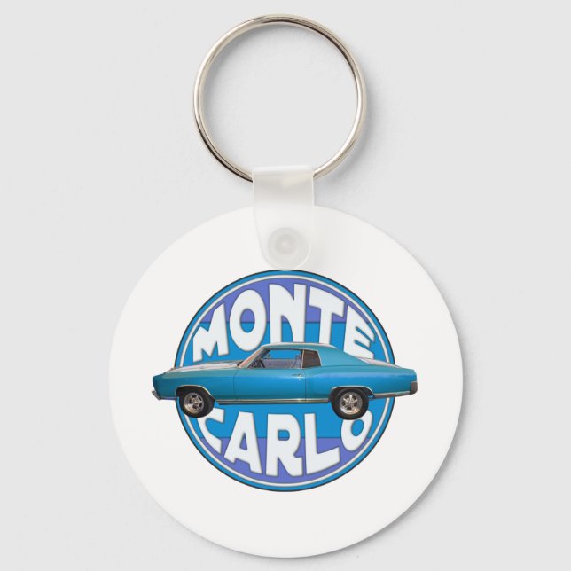 Porte-clés monte carlo chevy blue 1970 (Recto)