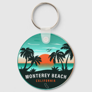 Porte-clés Monterey Beach California Retro Sunset Souvenirs