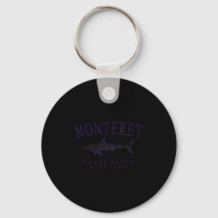 Porte-clés Monterey Californie requin vintage plum art pêche