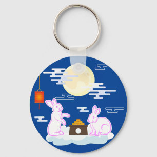 Porte-clés Moon Rabbit Mooncake Nuages Mooncake Festival à la