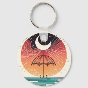 Porte-clés Moon & Umbrella Dream Charm Mini Boho Art