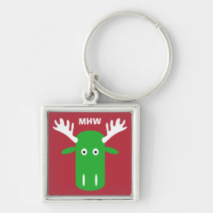 Porte-clés Moose Head Pop Art personnalisé monogramme porte -
