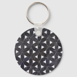 Porte-clés Mosaïque gris charbon | fleur de vie motif
