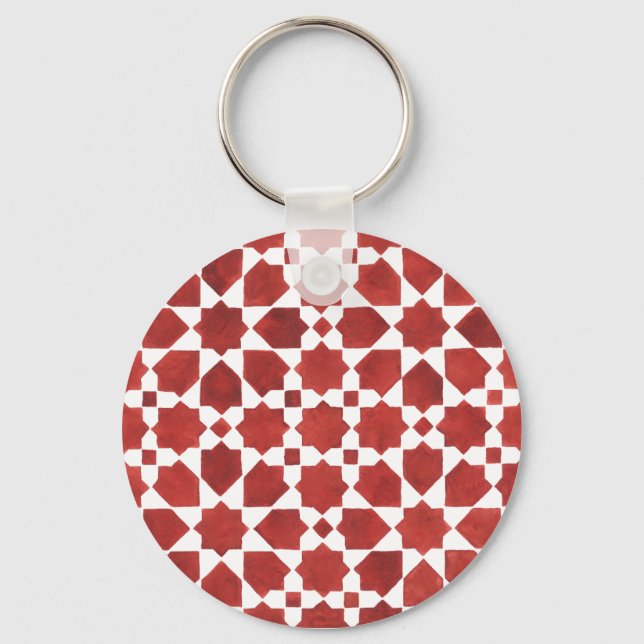 Porte-clés Mosaïque marocaine rouge ROSETTE (Recto)