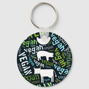 Porte-clés Mosaïque "végétalienne" de Mot-Nuage avec la