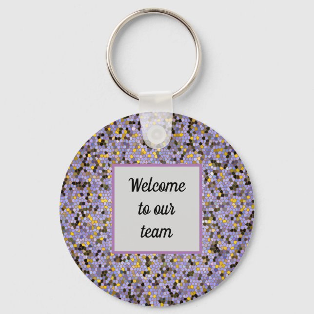 Porte-clés Mosaïque violet Mosaïque d'accueil de l'équipe d'a (Recto)