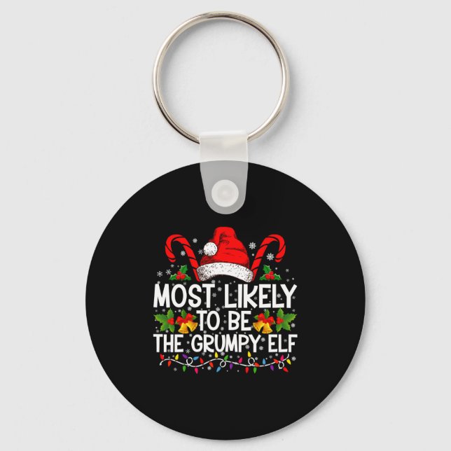 Porte-clés Most Likely To Be The Mpy Elf Funny Xmas  (Recto)