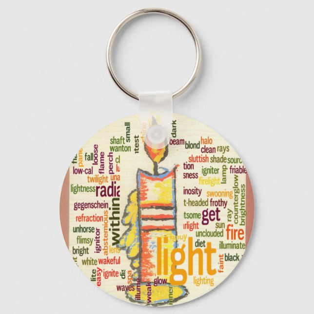 Porte-clés Mot de flamme de bougie Cloud Art Imprimer (Recto)