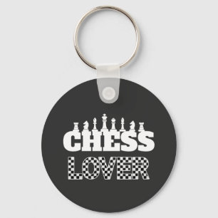 Porte-clés Mot d'échecs Pièces blanches Lover Board Motif