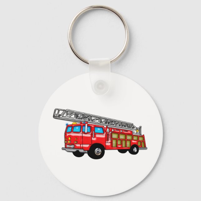 Porte-clés Moteur d'incendie de crochet et d'échelle (Recto)