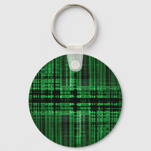 Porte-clés Motif à matrice verte et noire