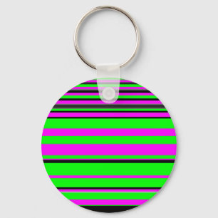 Porte-clés Motif à rayures couleur noir rose chaud