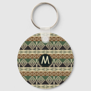Porte-clés Motif à rayures tribales d'afrique ethnique.monogr