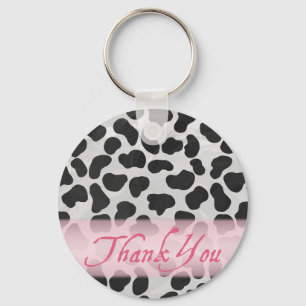 Porte-clés Motif à taches dalmate Merci rose