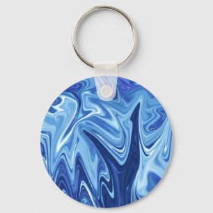 Porte-clés Motif abstrait liquide bleu