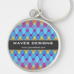 Porte-clés Motif Abstrait Moderne de Vagues Zig Zag Colorées