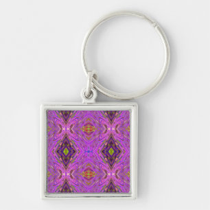 Porte-clés Motif Abstrait Trippy rose et violet