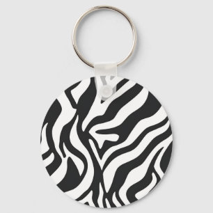 Porte-clés Motif animalier sauvage à rayures zèbres noires et