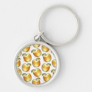 Porte-clés Motif avec la pomme jaune