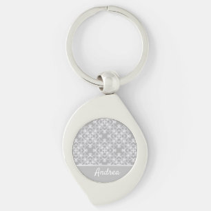 Porte-clés Motif blanc et gris personnalisé