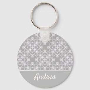 Porte-clés Motif blanc et gris personnalisé
