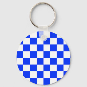 Porte-clés Motif chèque À damiers blanc bleu