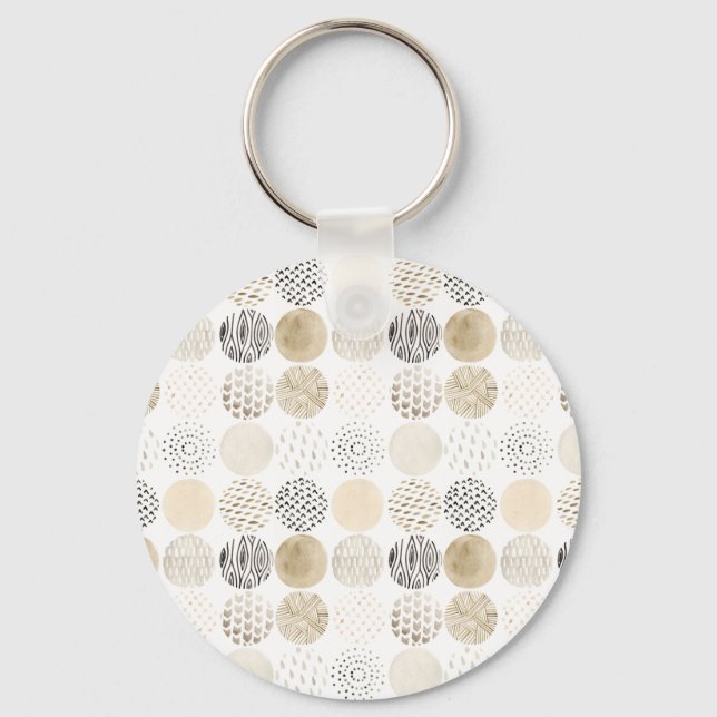 Porte-clés Motif circulaire Abstrait neutre (Recto)