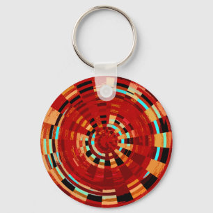Porte-clés Motif circulaire Brown rouge rouge bleu jaune rétr