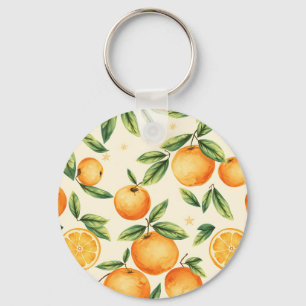 Porte-clés Motif Citron Oranges Aquarelle
