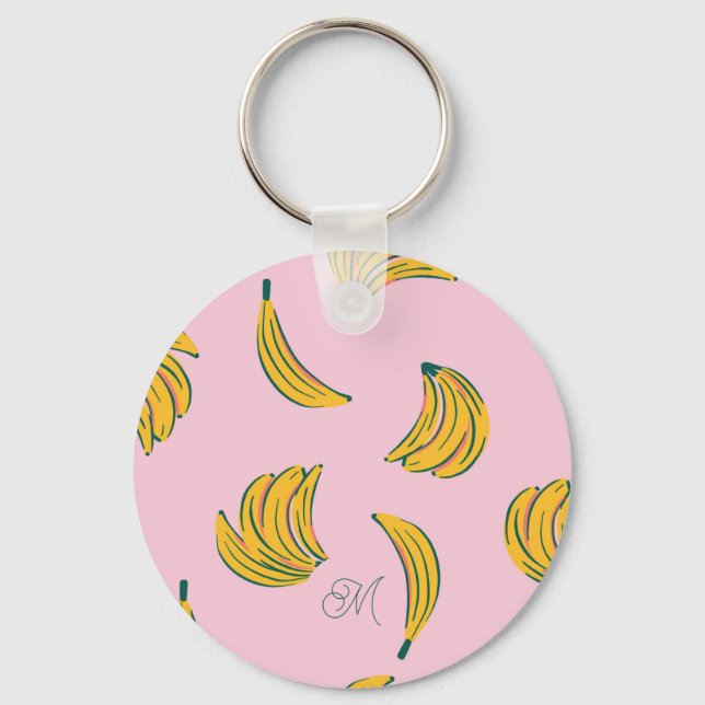 Porte-clés Motif cool rose banane (Recto)