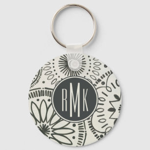 Porte-clés Motif d'abrégé sur le monogramme   Kami