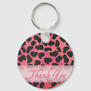 Porte-clés Motif Dalmatien Rose et Noir Merci