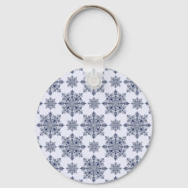 Porte-clés Motif Damas de flocon bleu