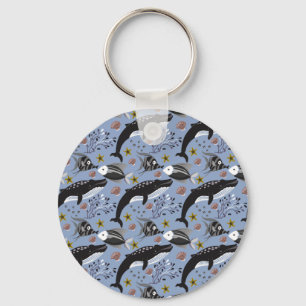 Porte-clés Motif d'animaux aquatiques vie sous-marine 19