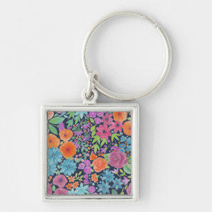 Porte-clés Motif d'aquarelle florale