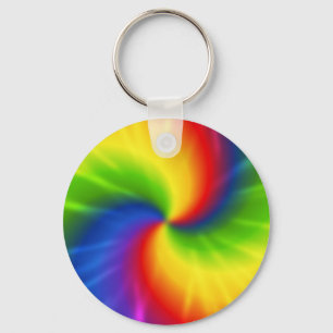 Porte-clés Motif d'arc-en-ciel de colorant de cravate