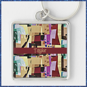 Porte-clés Motif d'art Abstrait coloré
