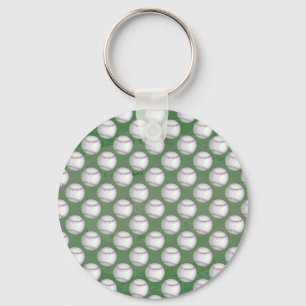 Porte-clés Motif de baseball sur Green