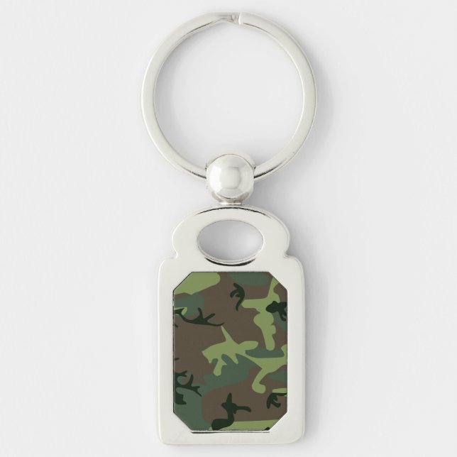 Porte-clés Motif de brun de vert de Camo de camouflage (Devant)