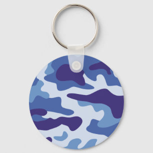 Porte-clés Motif de camouflage bleu