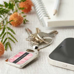Porte-clés Motif de camouflage rose, Votre nom, Personnaliser