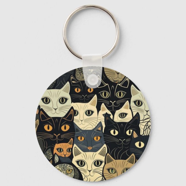 Porte-clés Motif de chat Artsy (Recto)